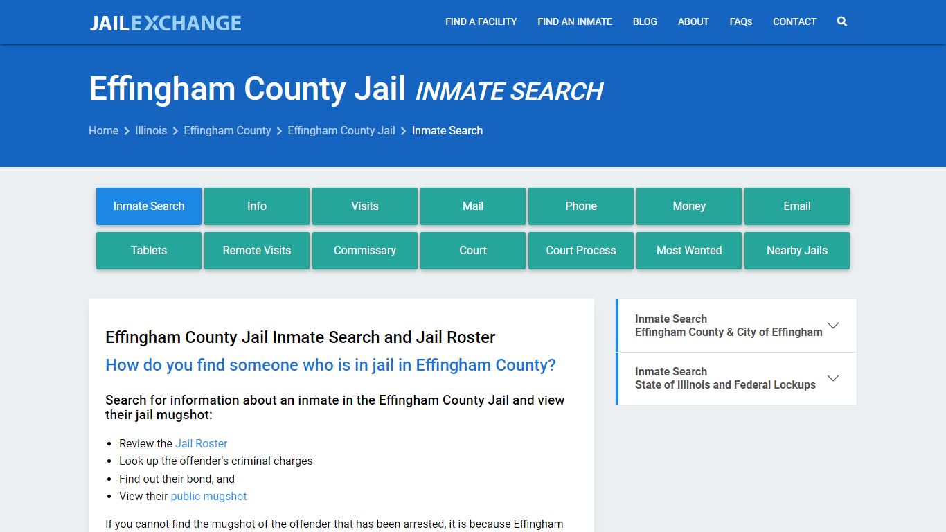 Inmate Search: Roster & Mugshots - Effingham County Jail, IL